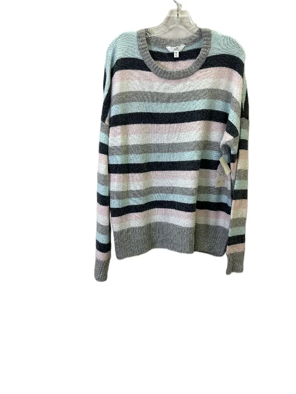 Sweater By Time And Tru In Pink & White, Size: 2x