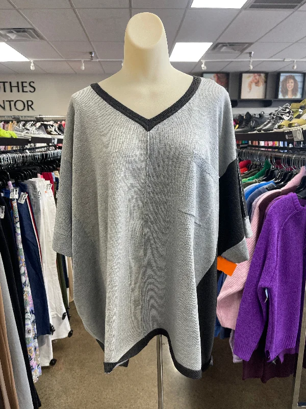 Sweater Short Sleeve By Andree By Unit In Grey, Size: L