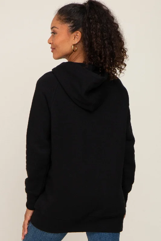 Black Fleece Front Pocket Hoodie