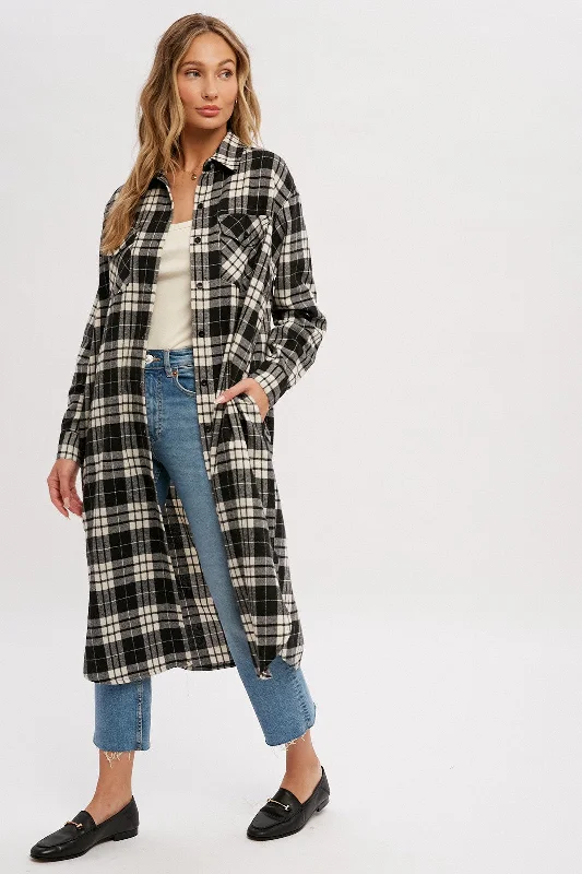 Black Plaid Oversized Shirt