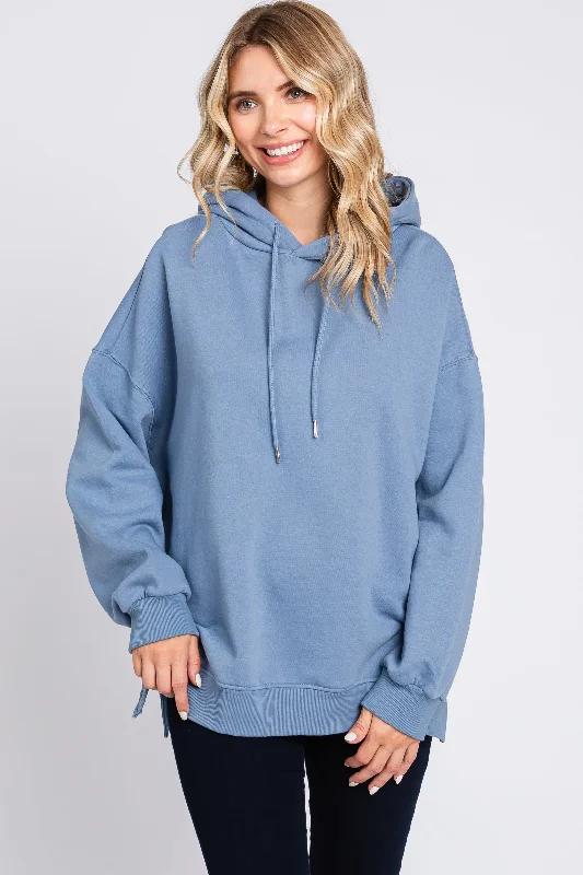 Blue Drawstring Hoodie