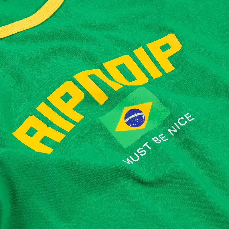 Brazil Cropped Ringer Tee (Green/Yellow)