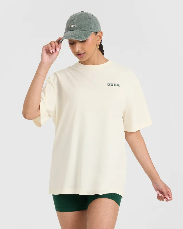 Classic Oversized Lightweight T-Shirt with Printed Logo | Off White