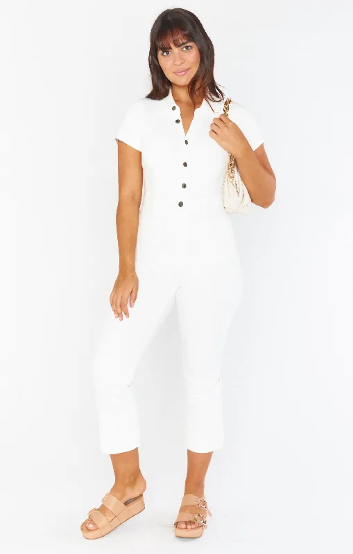 Cropped Everhart Jumpsuit ~ Pearly White