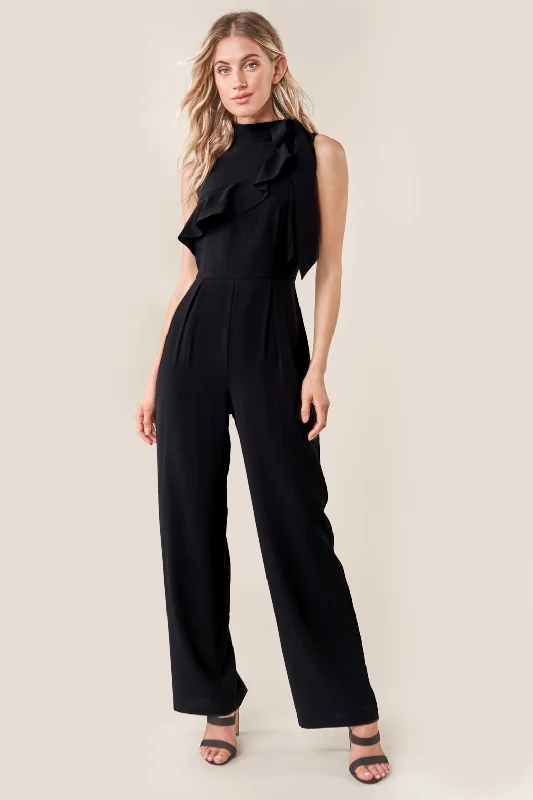 Daring Demi Neck Tie Jumpsuit