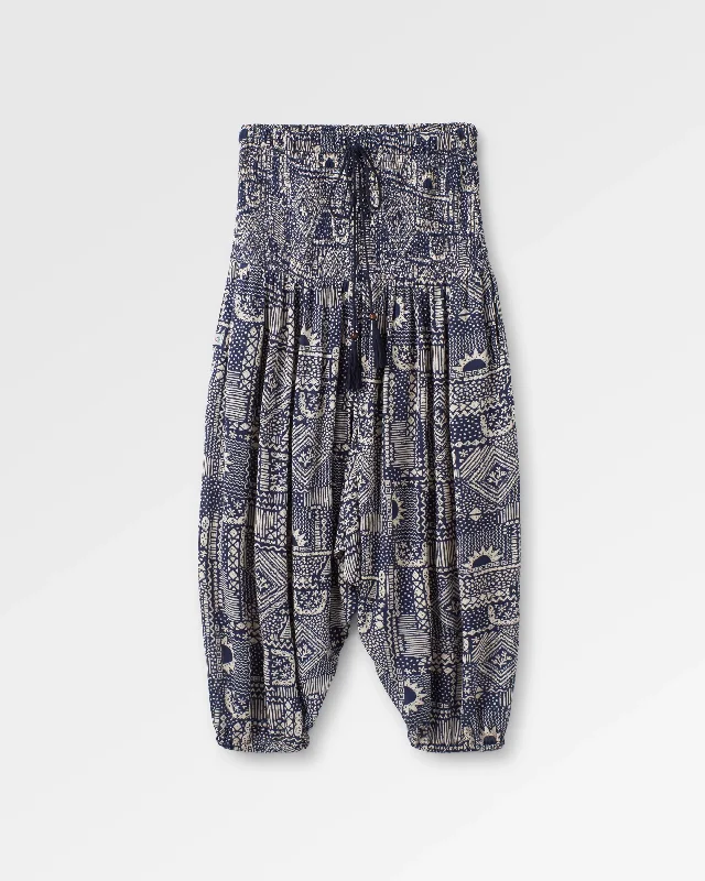 Daylily Loose Trouser - Vintage Patchwork Navy