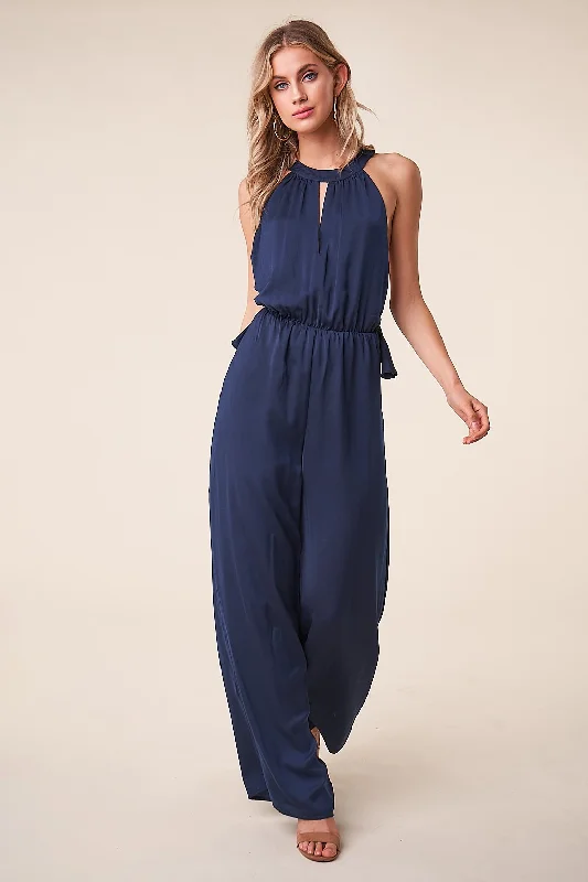 Endless Moment Cross Back Wide Leg Jumpsuit