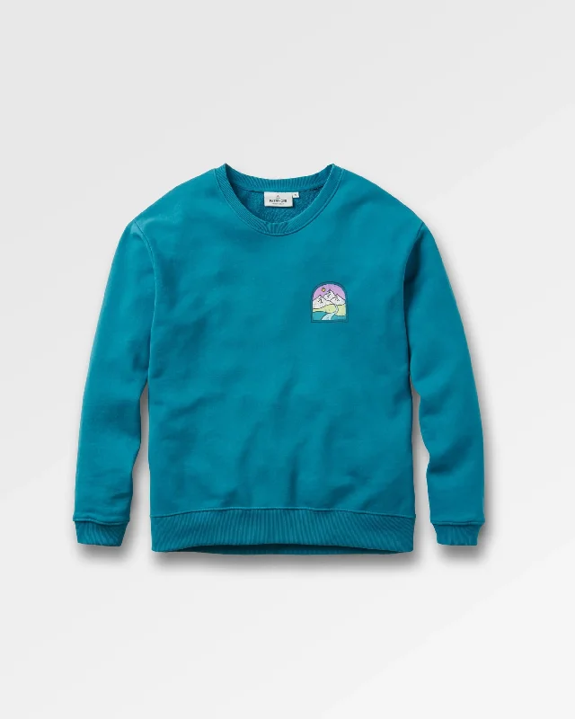 Friday Collective Recycled Cotton Oversized Sweatshirt - Blue Coral