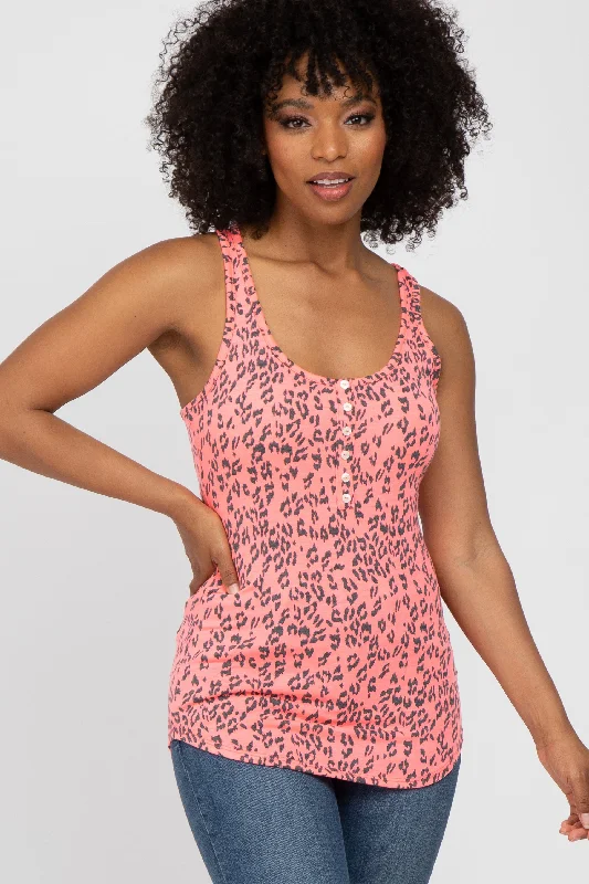 Fuchsia Animal Print Racerback Tank Top