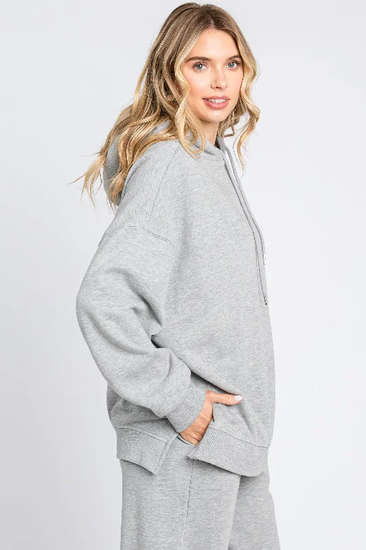 Heather Grey Drawstring Hoodie