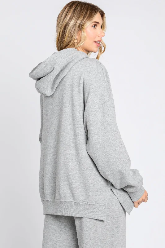 Heather Grey Drawstring Hoodie