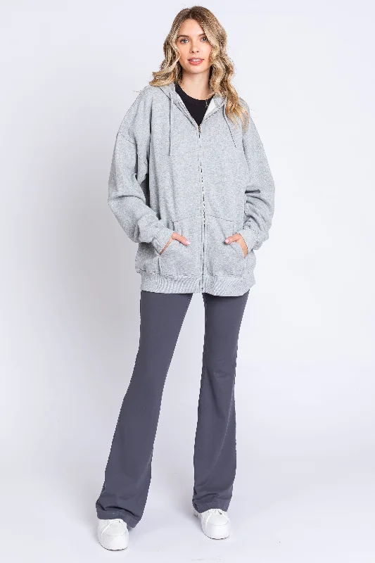 Heather Grey Hooded Jacket