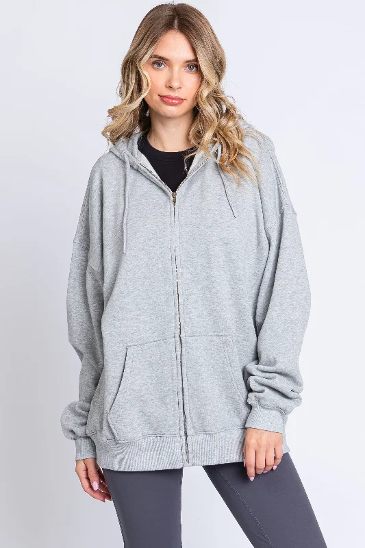 Heather Grey Hooded Jacket