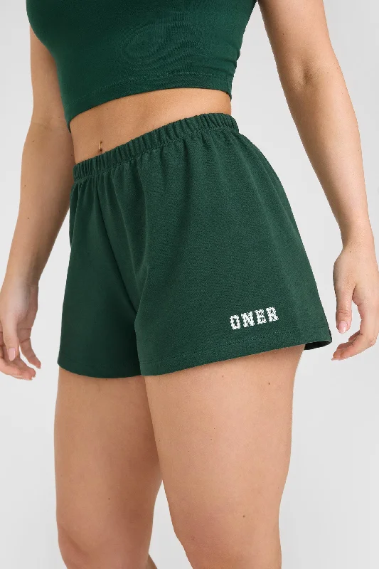 Lightweight Shorts with Printed Logo | Racing Green