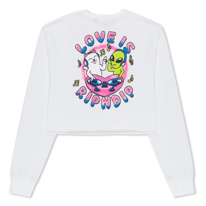 Love Is Ripndip Cropped Long Sleeve (White)