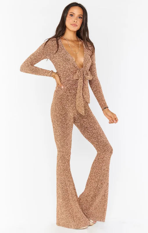 Martina Wrap Jumpsuit ~ Gold Shimmy Shine