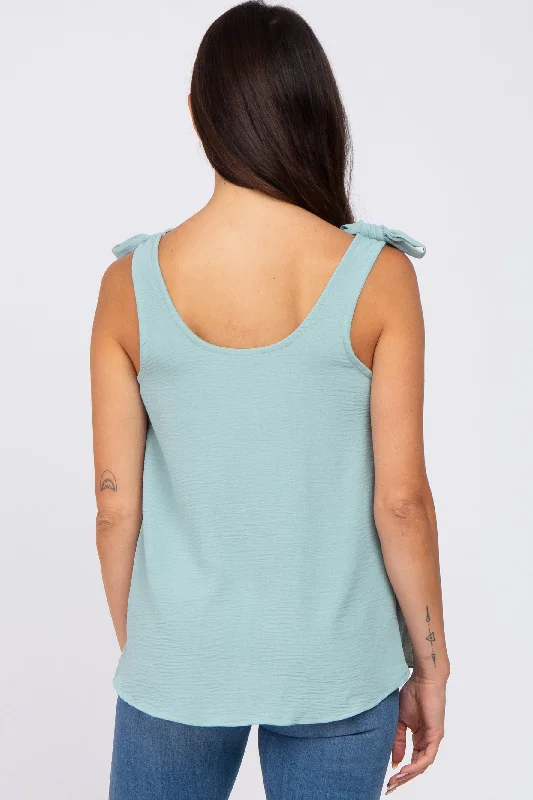 Mint Green Shoulder Bow Tank Top