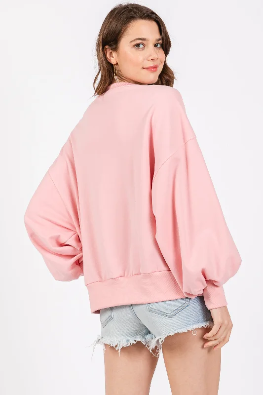 Pink Long Sleeve Crewneck