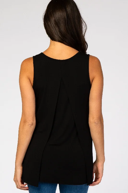 PinkBlush Black Overlay Nursing Tank