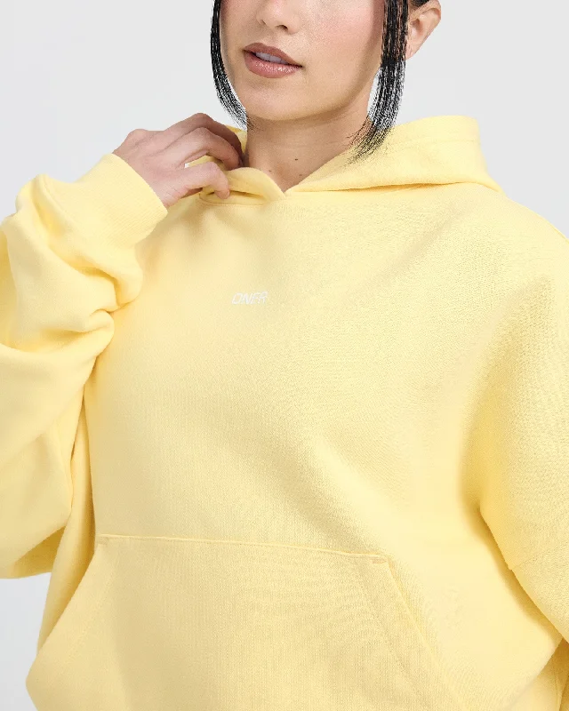 Raising the Bar Graphic Unisex Oversized Hoodie | Sherbert Yellow