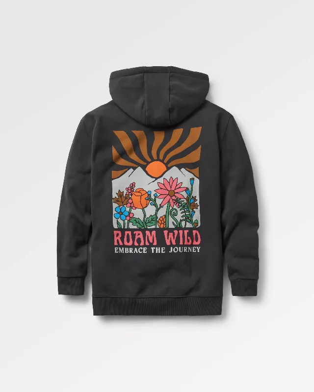 Roam Wild Recycled Cotton Hoodie - Black