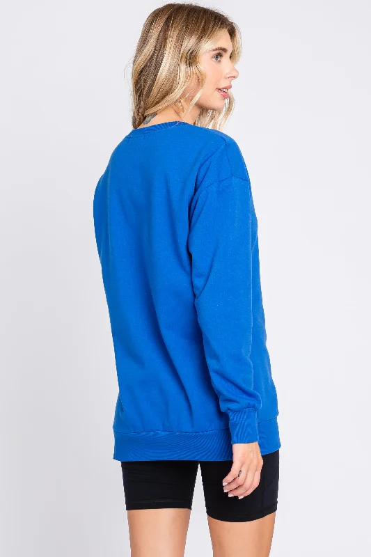 Royal Blue Pullover Sweatshirt