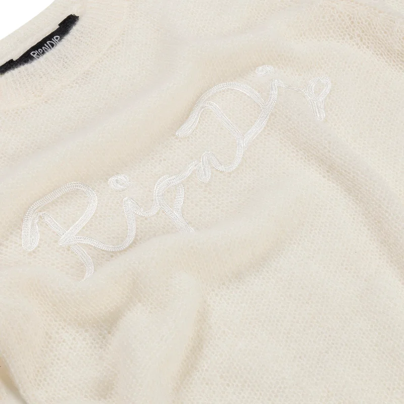 Script Cropped Long Sleeve (Cream)