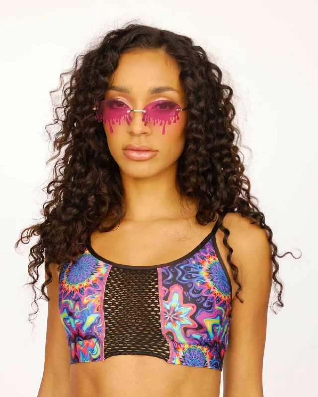 Vibrant Vortex Fishnet Top