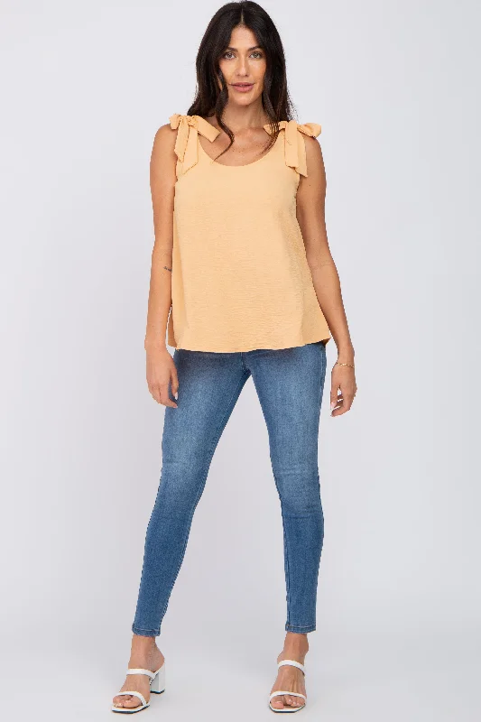 Yellow Shoulder Bow Tank Top